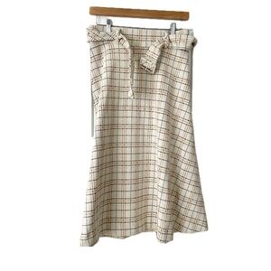 Ann Taylor - Plaid Cream Women's Skirt - Size 2